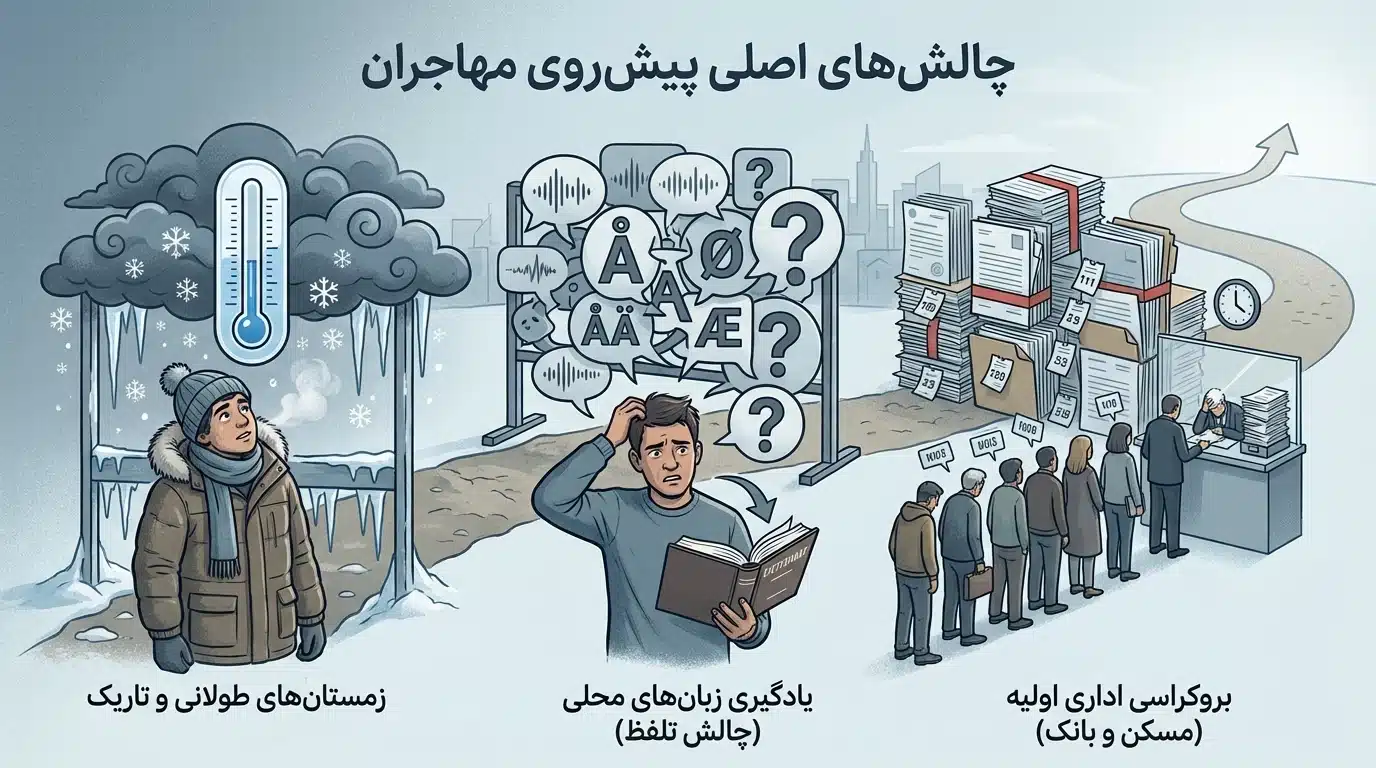 چالش ها و موانع پیش روی نیروی کار ایرانی در اسکاندیناوی