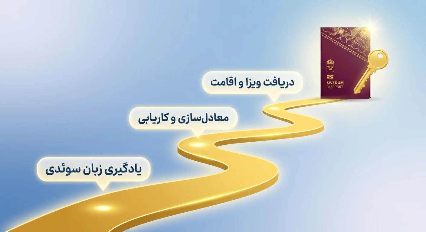 مسیر مهاجرت و اقامت سوئد